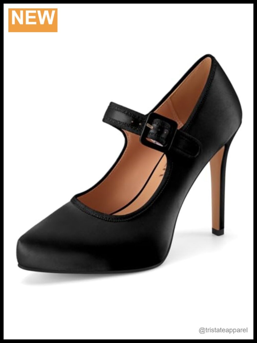 Satin Mary Jane Stiletto Heels Platform Closed Toe Pumps Formal